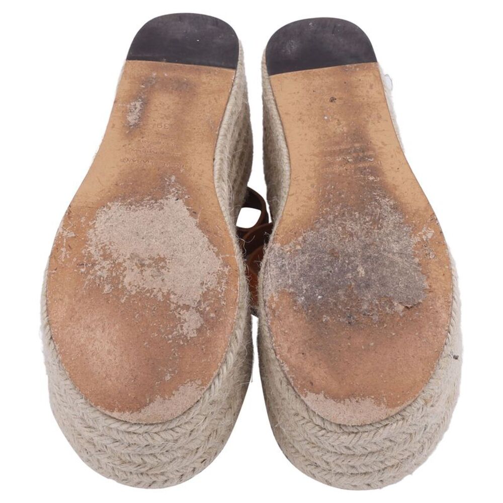 Isabel Marant Thong Ankle Strap Espadrille Wedge Sandals in Brown Leather - Picture 8 of 8